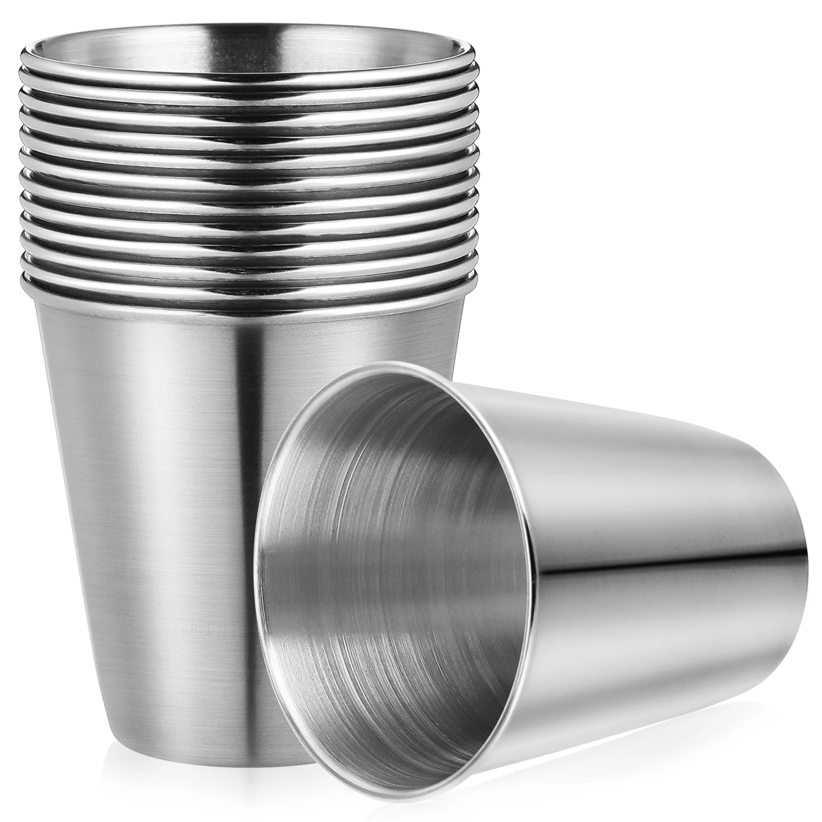 

12 Pcs Stainless Steel Shot Glass Portable Drinking Tumbler Tea Milk Mug Glasses Spirits Cup Coffee