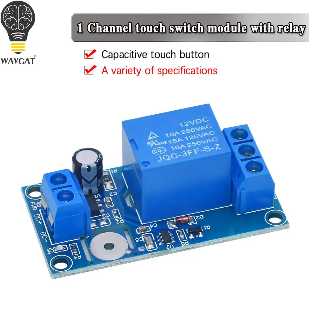 12V 24V  1-Channel Touch Relay Module Capacitive Touch Switch For Arduino TTP223 WAVGAT