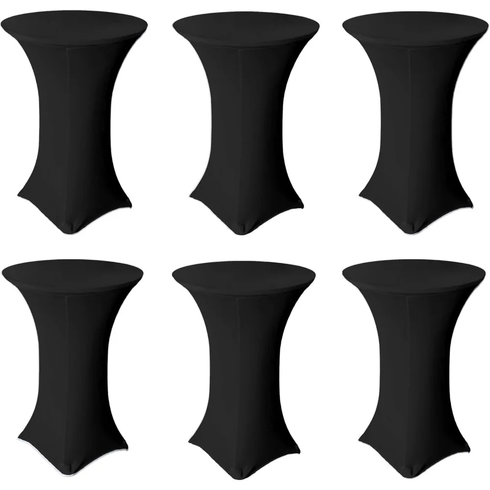 

Чехлы для коктейльных столов из черного спандекса, эластичные круглые скатерти 32x43 дюйма для складных столов