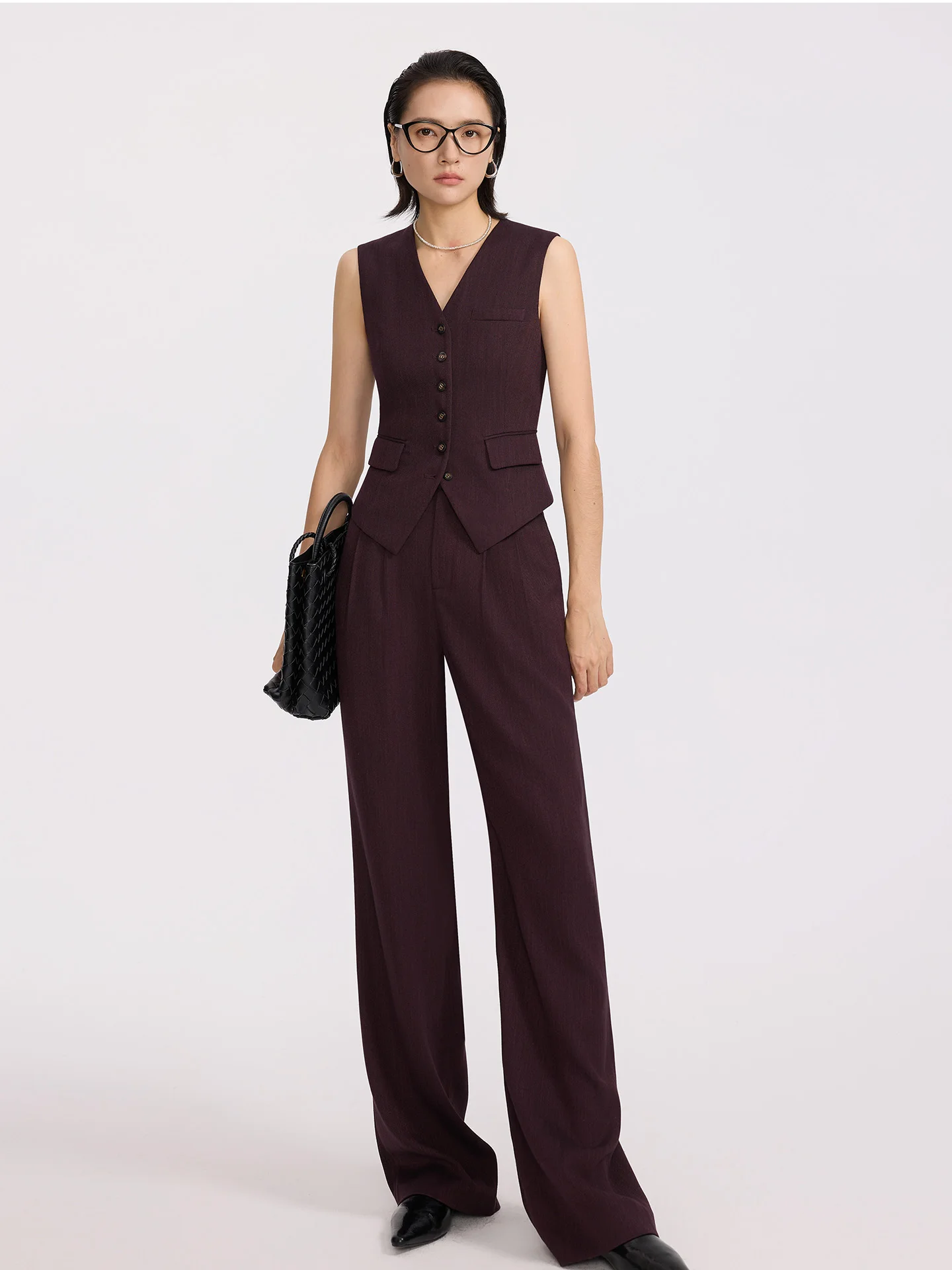 

Slim Fit Wide Leg Pants Set Women's Business Casual Suiting Drapey Narrow Style Figs Color Vest Spring Autumn New Arrival