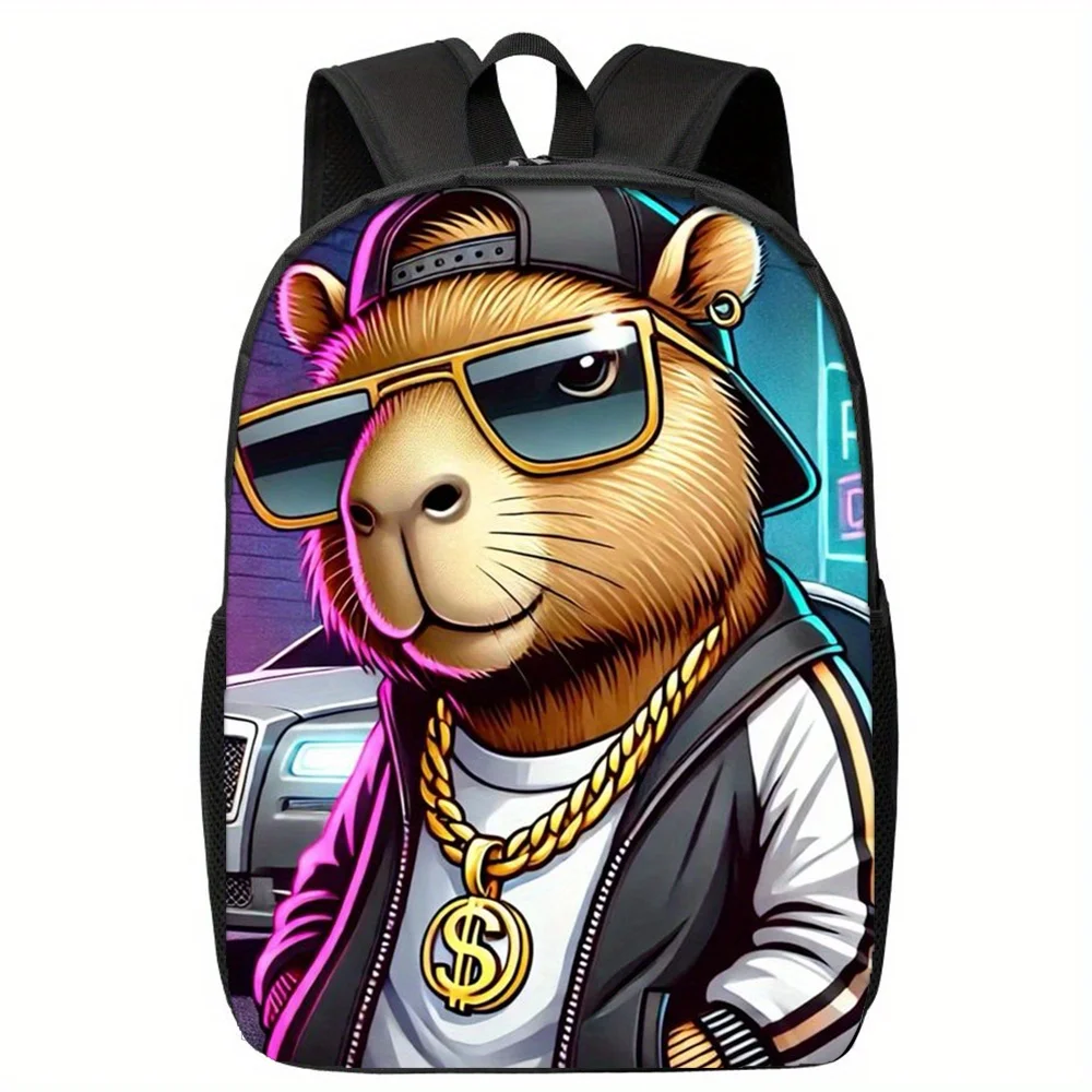 

JKXWL Backpack with Funny Guinea Pig $ Sign Chains Design - Lightweight Laptop Bag & Carry-on, Adjustable Shoulder Strap, Zipper