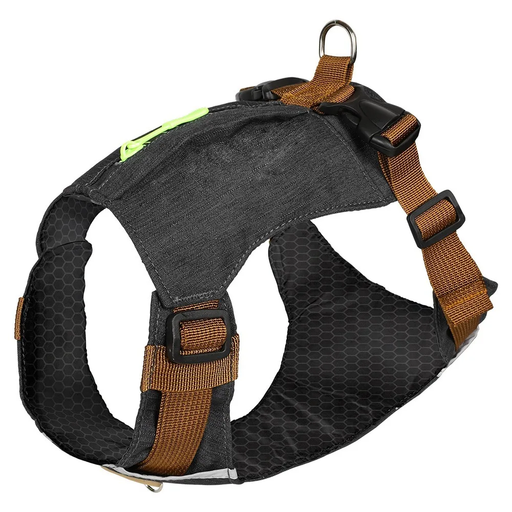 

Durable Breathable Dog Harness Adjustable Waterproof Pet Vest Reflective with Zippered Pockets Dog Chest Back Walking the Dog