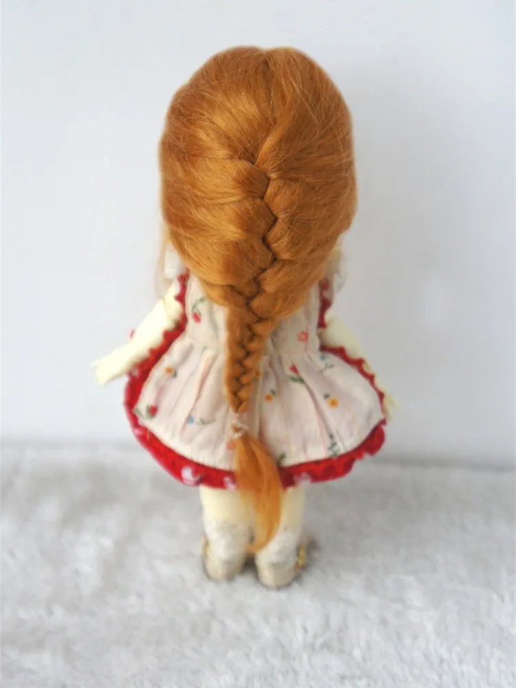 1/6 1/8 OB11 Mohair Doll Wigs  JD709 5-6inch 6-7inch  Long French Single Braids Mohair BJD Hair   Lati Yellow YOSD Accessorie