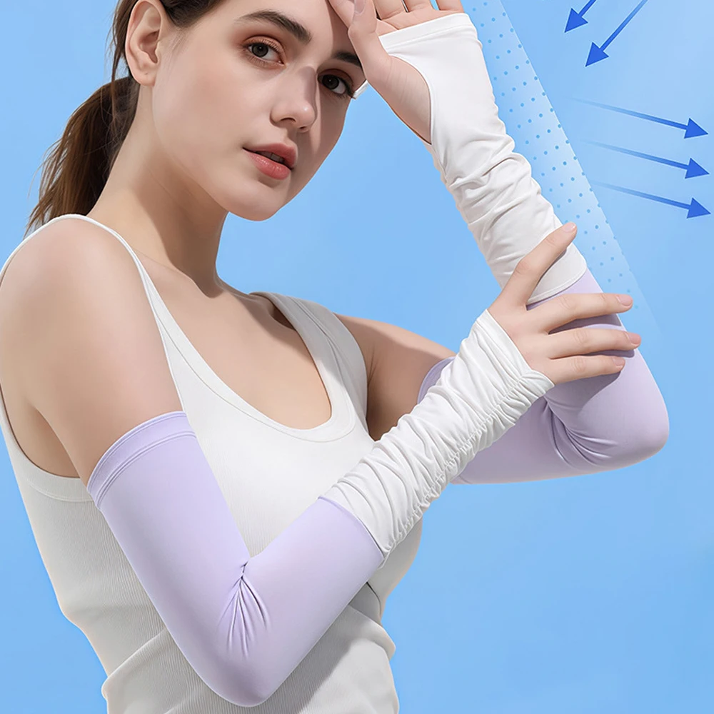 

Универсальные перчатки для активного отдыха (унисекс) для мужчин и женщин: охлаждающие, с защитой от УФ-излучения, легкие, из ледяного шелка, нарукавники для велоспорта, защита от солнца, новинка