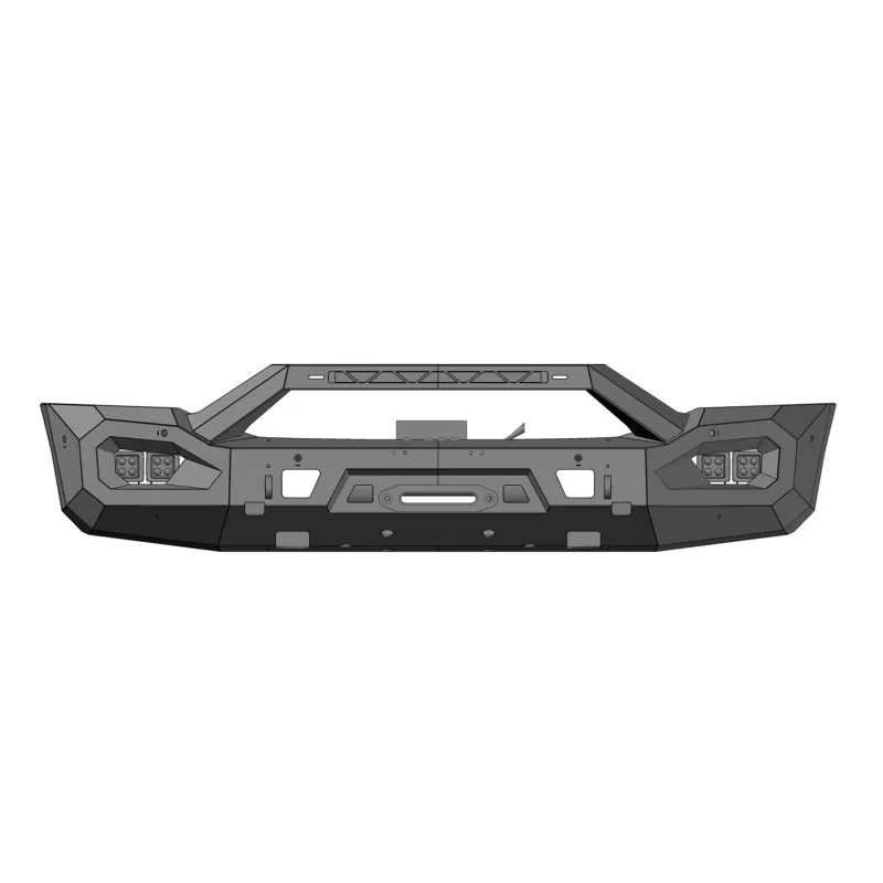 Steel Bull Bar Front Bumper Guard Black Luxury Matte Finish with Skid Plate Bumper for  Cannon Alpha