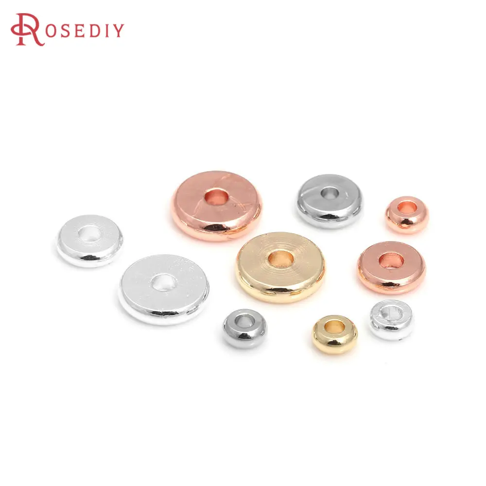 30 قطعة 3 مللي متر 4 مللي متر 5 مللي متر 6 مللي متر 7 مللي متر 8 مللي متر 10 مللي متر 18K الذهب اللون النحاس عجلة مسطحة خزر عازل خرز سوار Diy بها بنفسك صنع المجوهرات اكسسوارات #1