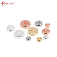 30PCS 3MM 4MM 5MM 6MM 7MM 8MM 10MM 18K Gold Color Brass Flat Wheel Spacer Beads Bracelet Beads Diy Jewelry Making Accessories