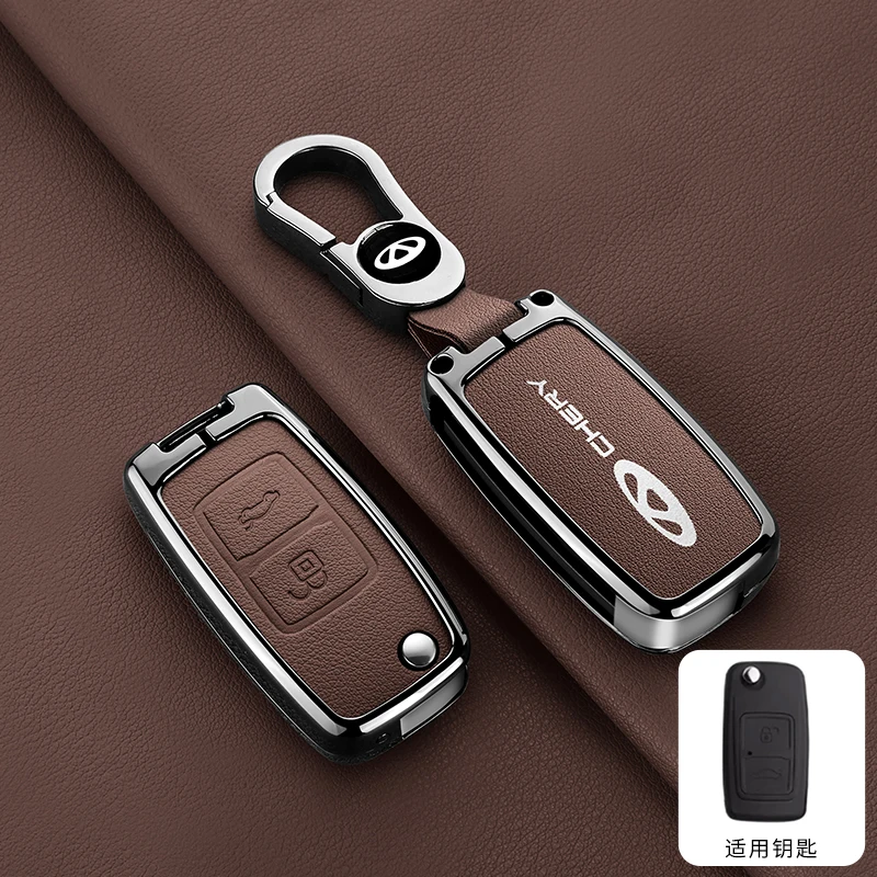 Capa de Couro para Chave de Carro para Chery Fora, Elara, A5, A1, Ego, Tengo, A3, Cielo, T11, M11, A13, E5, Tiggo, E5, Fulwin, Cowin, EASTER 3, 5, Chance