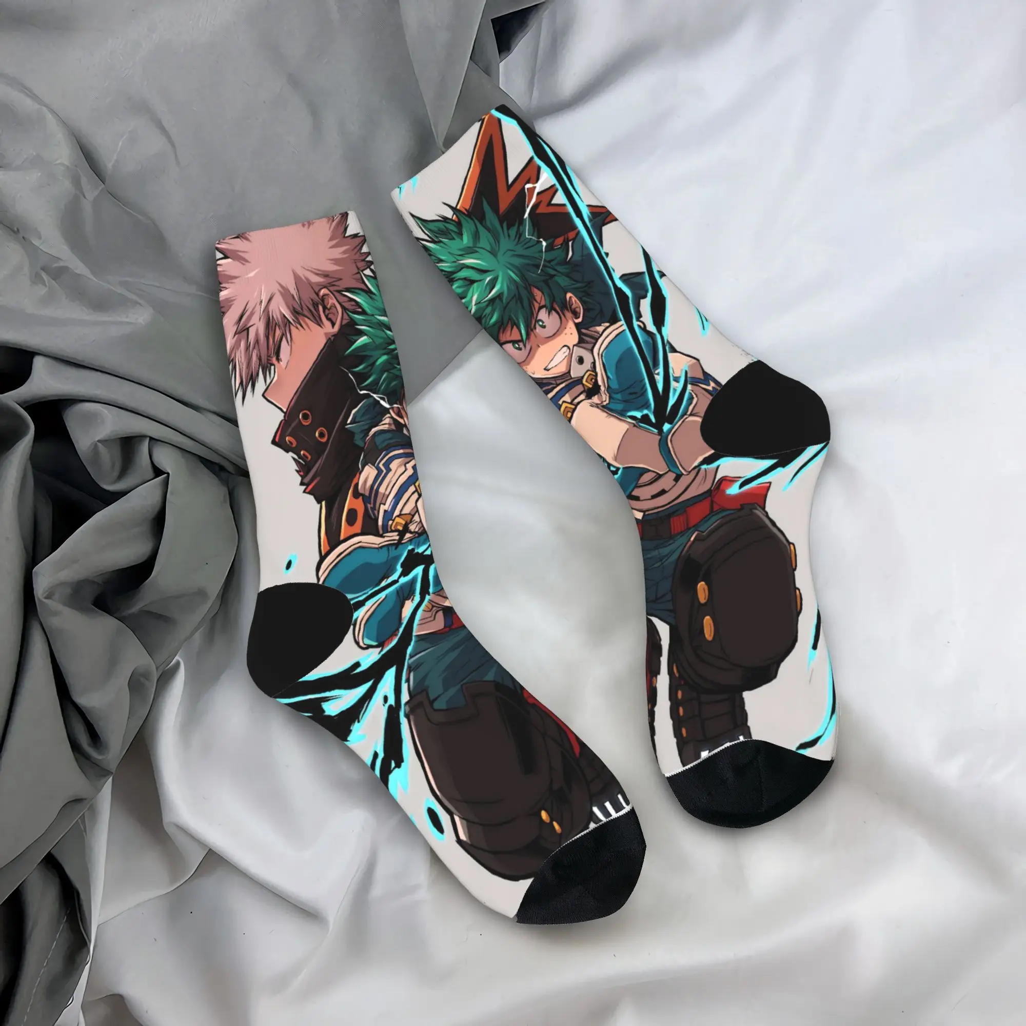 Kaus Kaki My Hero Academia, Kaus Kaki Unik Musim Gugur Anti-Selip untuk Pria, Kaus Kaki Lembut dengan Grafis untuk Mendaki