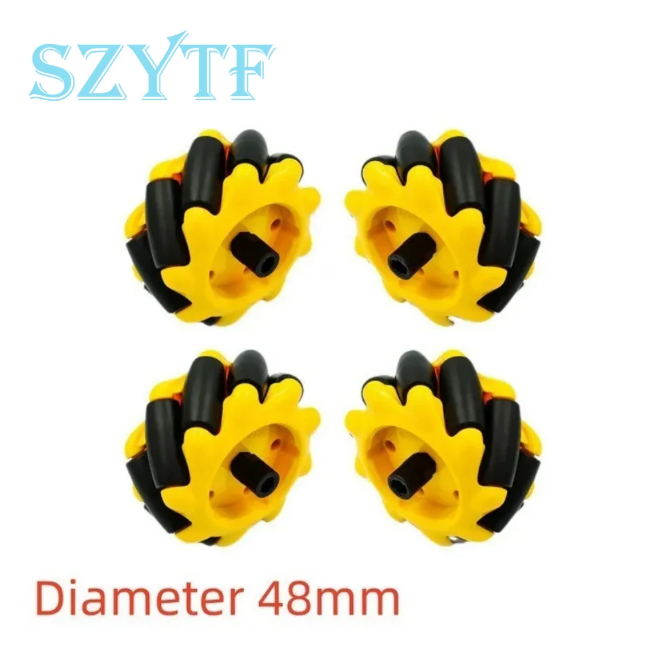 4pcs/lot 48mm 60mm 80mm 97mm High Hardness Plastic Mecanum Wheel Omni-Directional for TT Motor Smart Robot Car with 6mm hubs