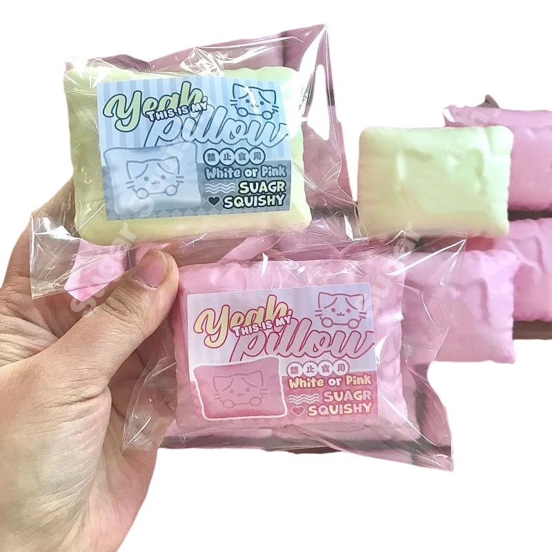 スクイーズ猫枕おもちゃ、ゆっくり戻るストレス解消感覚玩具、子供と大人のための不安解消スクイーズおもちゃ、ソフトトイ