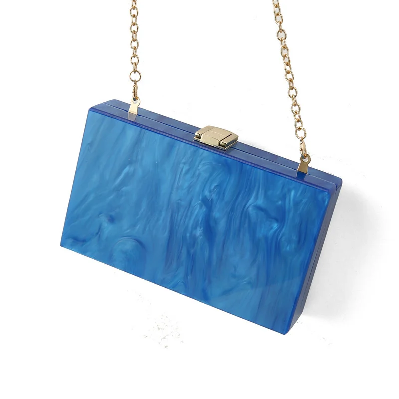 Square Shoulder Crossbody New Clutch Pearl Acrylic Evening Bag Handbags Small Chain Bags Women Transparent Elegant Luxury Brand