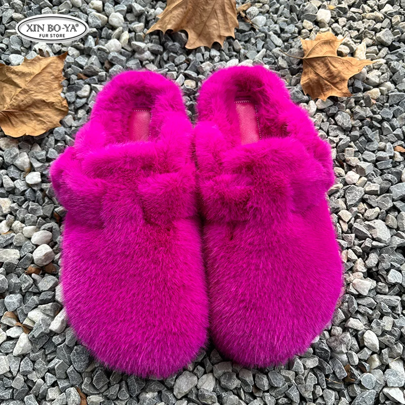 Ladies New Clogs Slippers 2024 Warm Comfortable Winter Shoes Women Designer Shoes Fashion Shoes For Women Mink Faux Fur Slipper