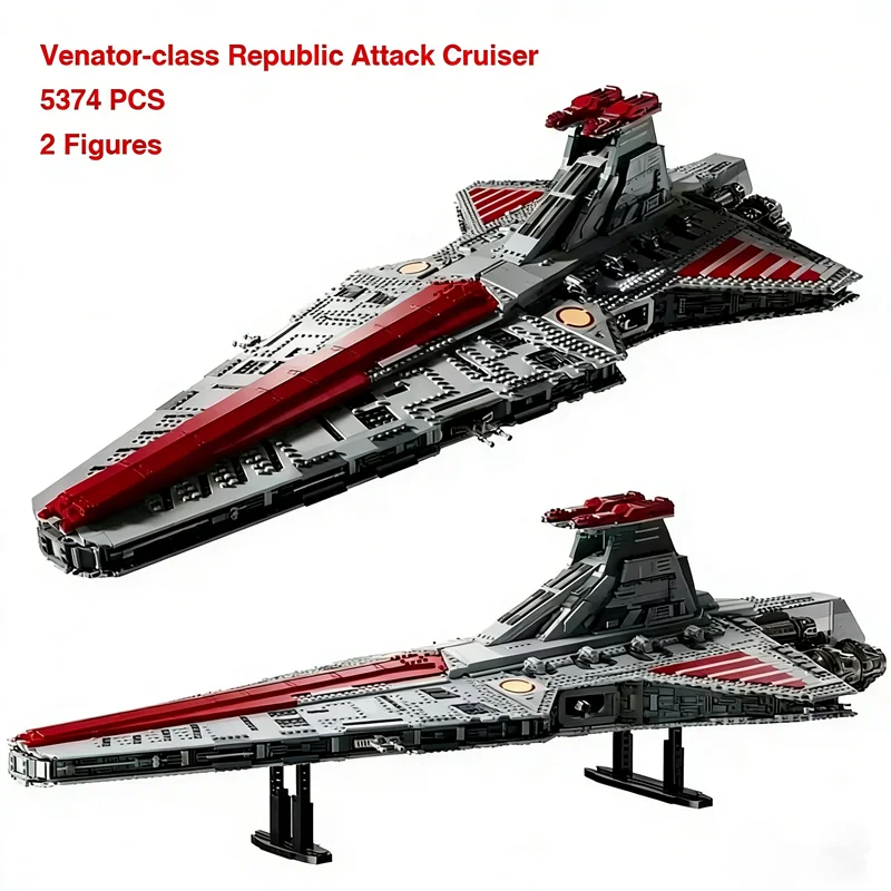 2026 Hot 75367 Venator-class Republic Attack Cruiser blocs de construction jouet, 5374 pièces, cadeau de noël pour garçons et adultes