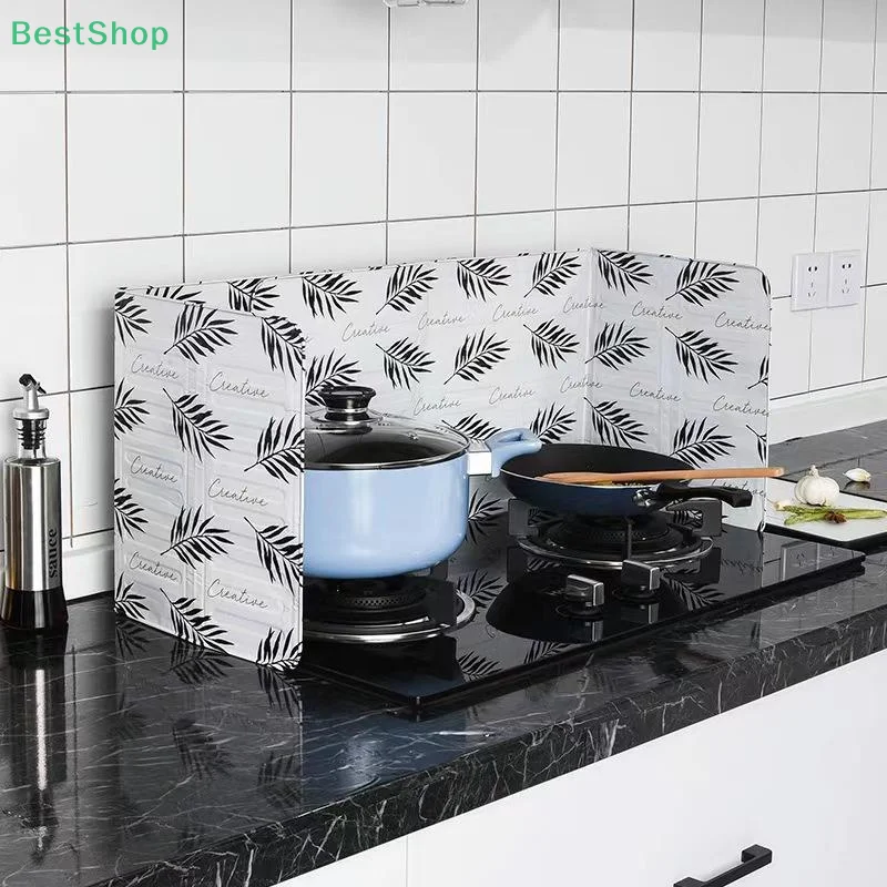 ♥2Pcs Foldable Aluminum Foil Stove Splash Guard - Heat-Resistant Kitchen Oil Splatter Shield for Cooking