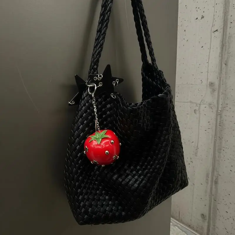 Kreativer Y2K 3D Tomaten-Schlüsselanhänger, Frucht-Anhänger für Taschen, ideales Geburtstagsgeschenk für Frauen und Mädchen – Detail 7