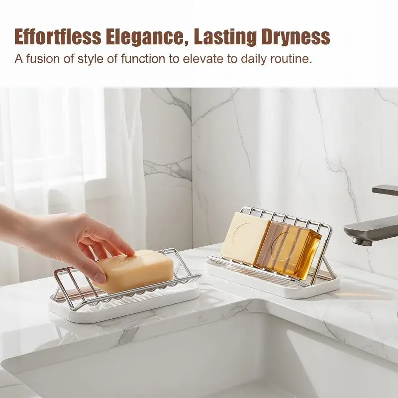 

Efficient Soap Organizer with Stainless Steel and Built-in Drainage for Bathroom