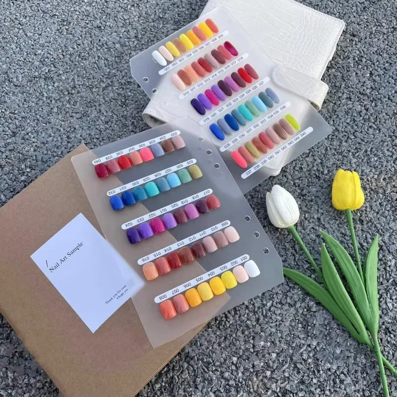 

1pc Nail Wear Storage Book Manicure Color Palette Display Booklet Thickened Frosted Inner Page Flip Nails Exhibition Photo Album