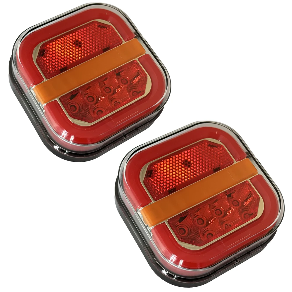 Suitable For 12V-24V Cars And Trucks Brake Lamp  Licesen Plate Taillight Square Rear Tail Lights