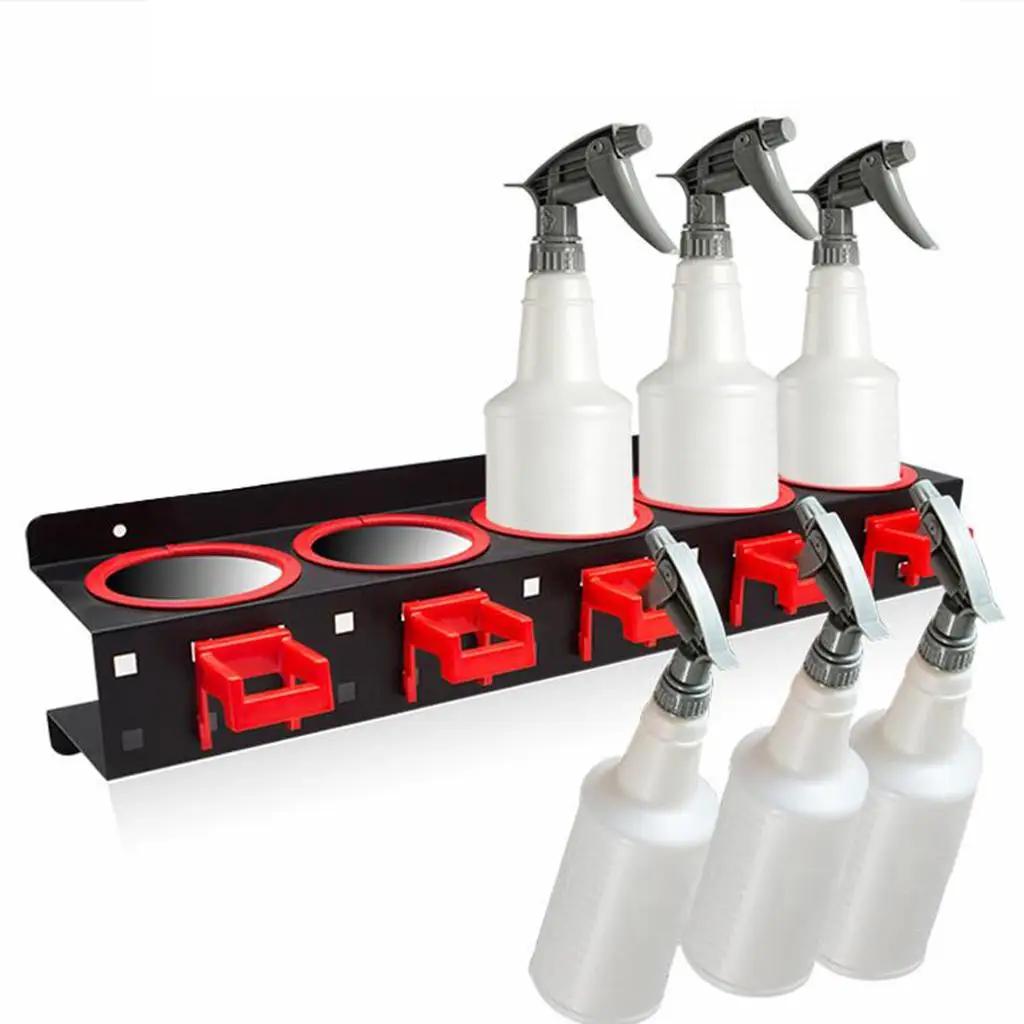 

With Hooks Accessories Can Organizer Display For Garage Workplace Spray Bottle Storage Rack Mounted Bracket