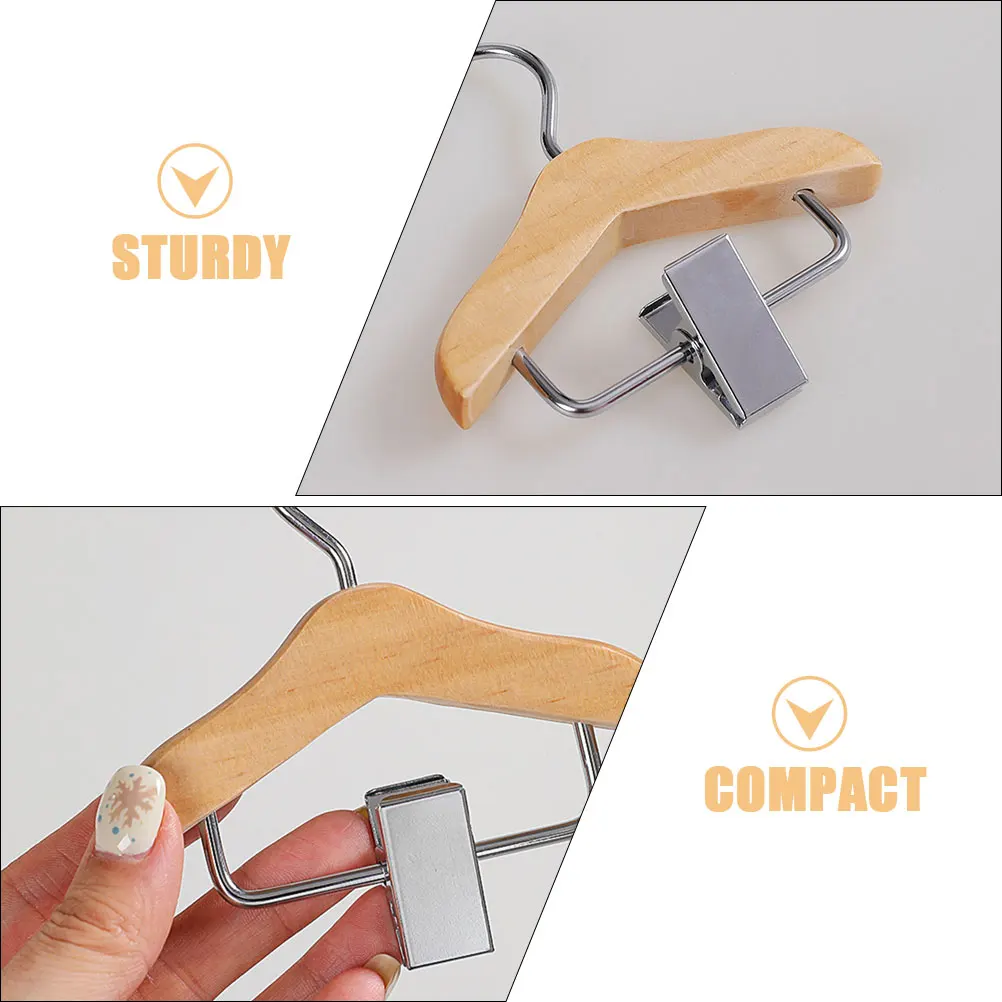 

2 Pcs Mini Hanger Pet Dog Clothes Hangers Non-slip for Clothing Rack Wooden Child