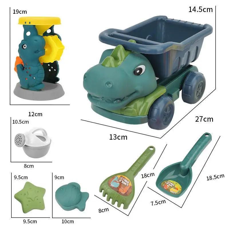 Summer Baby Water Toys Dinosaur Engineering Car Outdoor Sand Digging Hourglass Beach Toys Set Children Water Toys