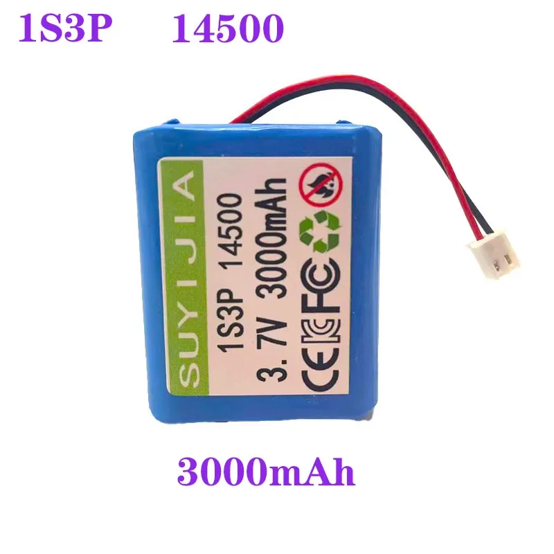 14500 3.7V 3000mAh 1S3P BMS Lithium-ion Battery for Beauty Equipment Toy Remote Control Car Singing Machine Radio Small Speaker