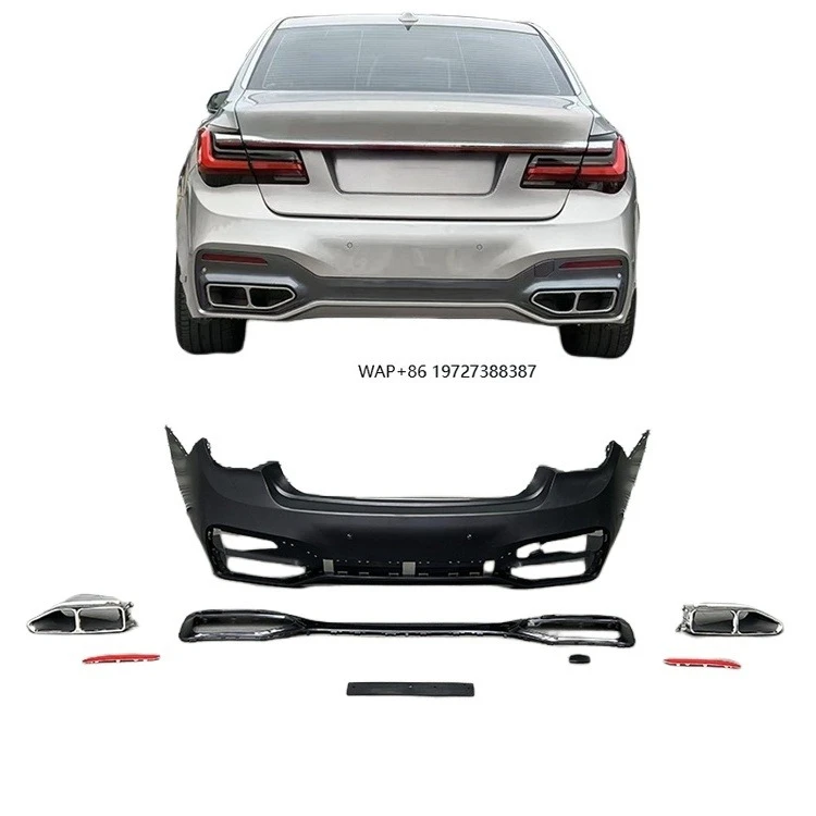 

for 09-15 7 Series 730 740 750 760 F01 F02 Old to New 22 Model G12 Sport Body Kit Rear Bumper Rear Lip Tail Pipe