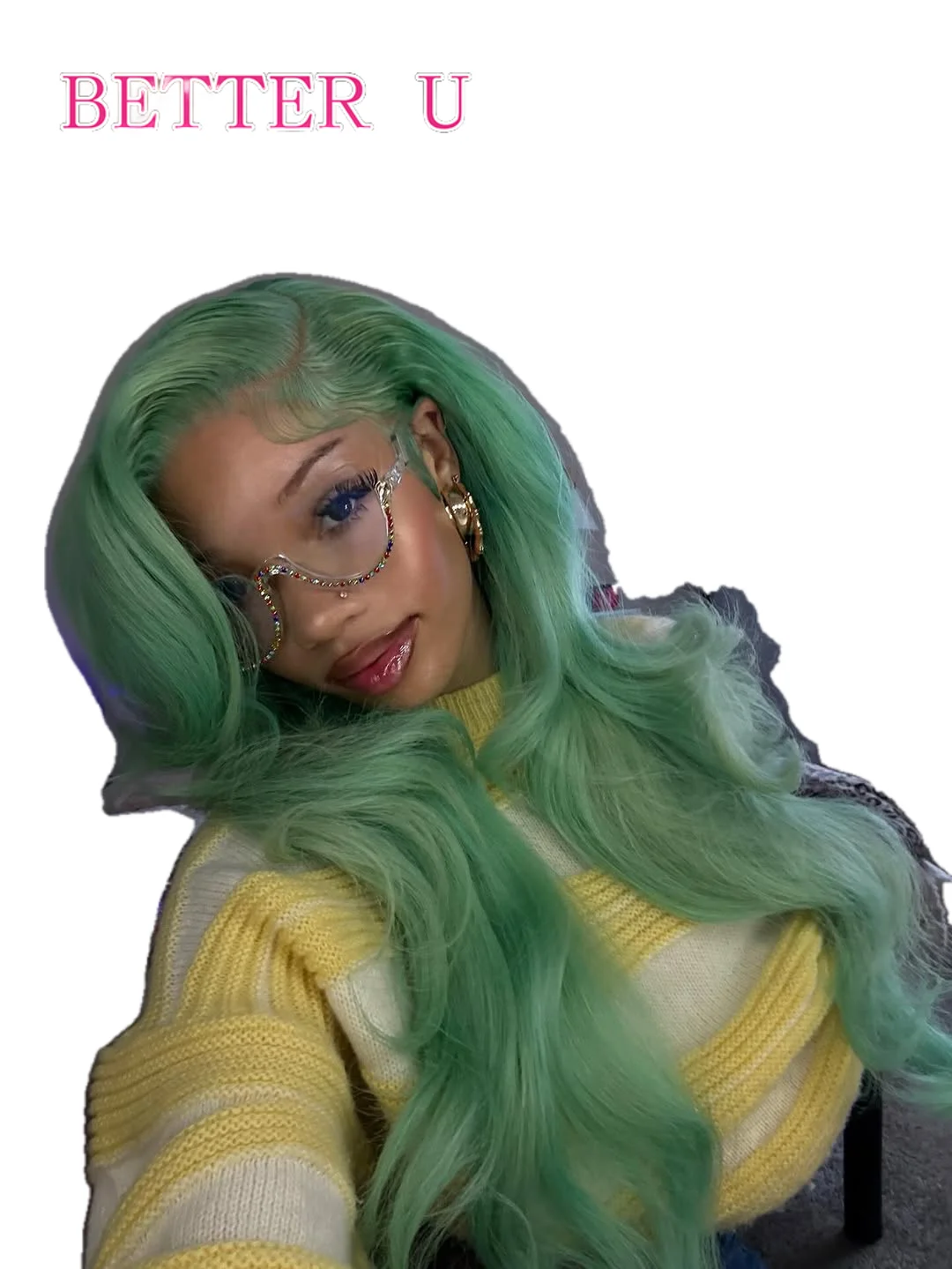 

Mint Green 13x6 13x4 Lace Front Human Hair Wigs For Women Pre-Plucking Brazilian Raw Hair Body Wave Colored 613 Human Hair Wigs