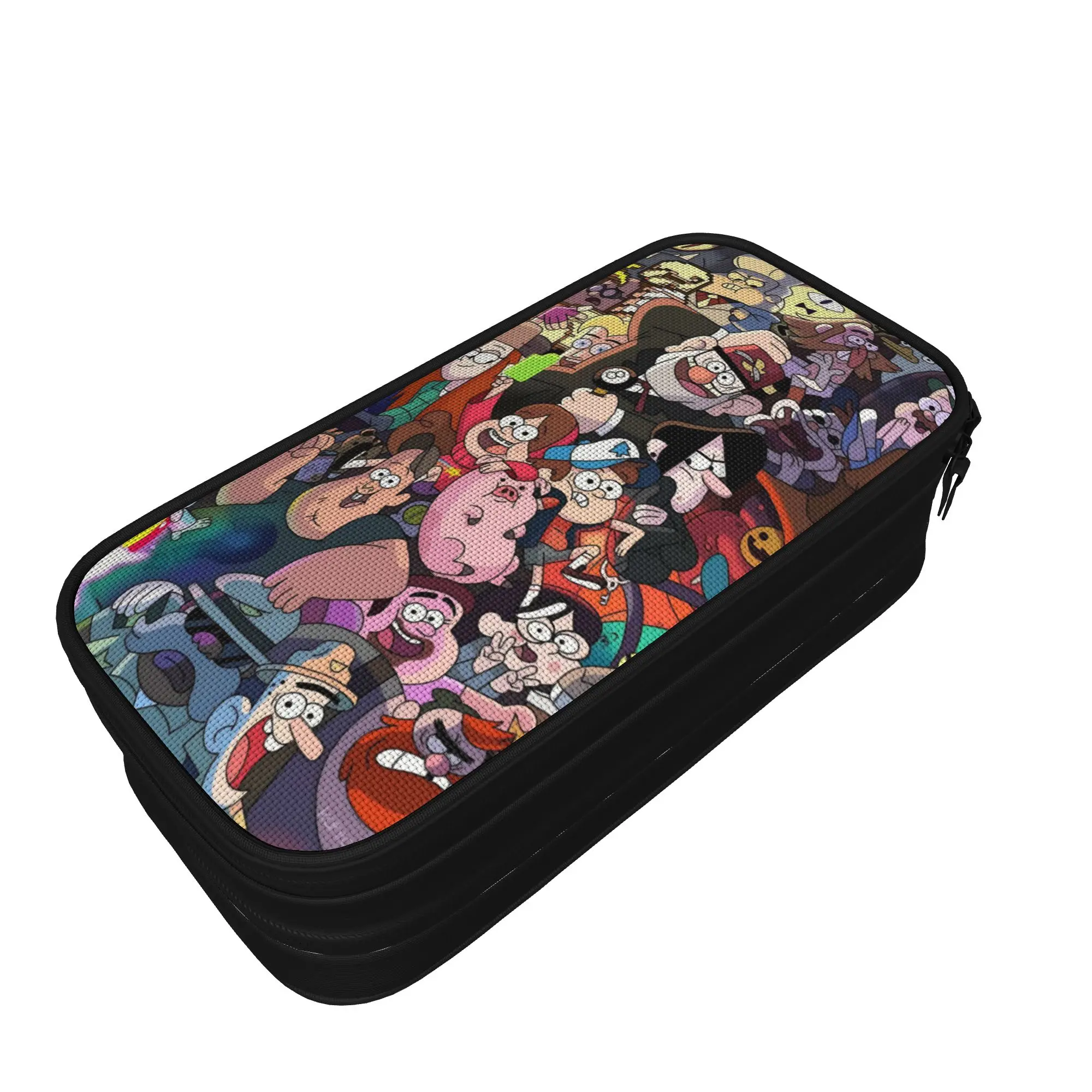 G-Gravity Falls Merch Pen Box Large Capacity Office Accessories  Pencil Case Stationery Birthday Gift