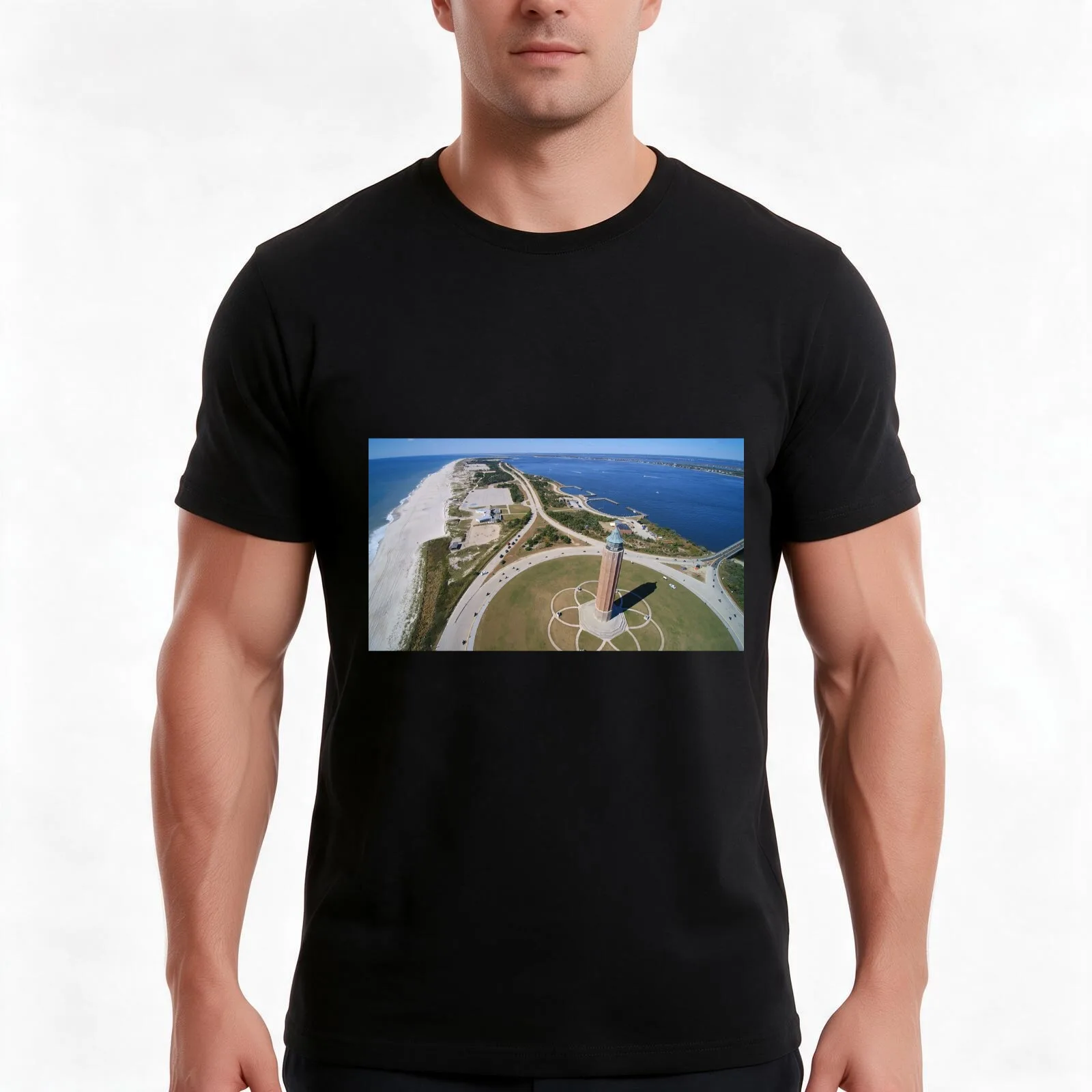 Robert Moses Water Tower 16 T-Shirt, Summer Casual Cotton Tee, Oversized Streetwear Tops, Vintage Graphic Print, 100% Cotton