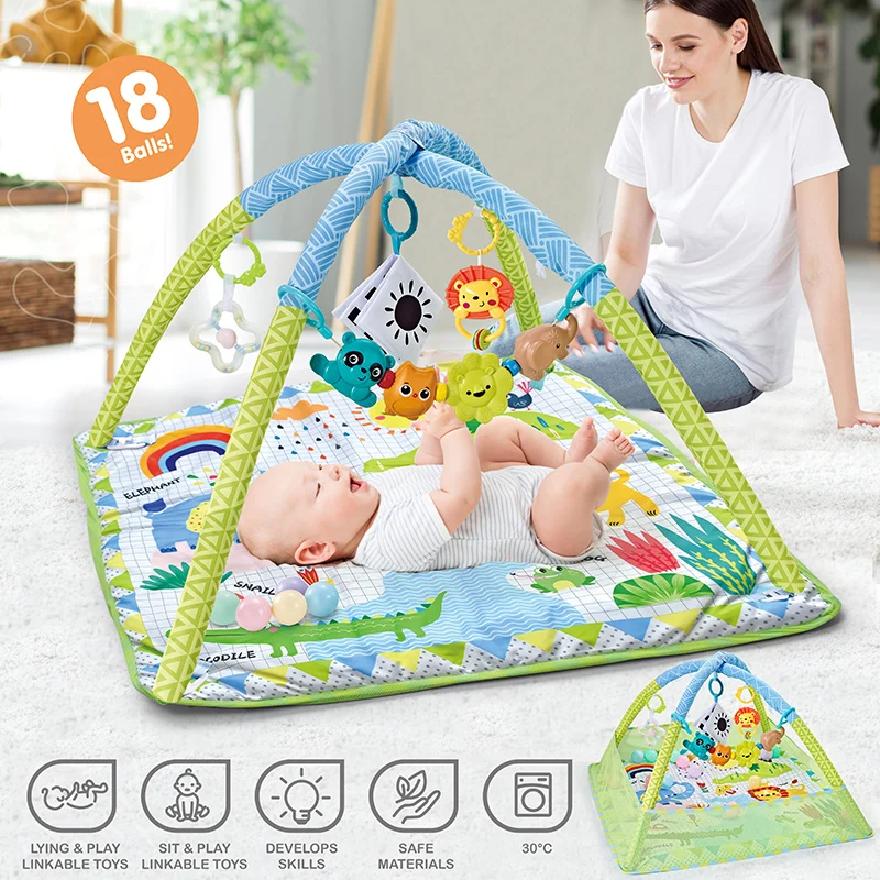 Baby Game Fitness Blanket Square Cartoon Animal Foldable Puzzle Education Blanket Machine washable Easy Clean Baby Fitness Stand