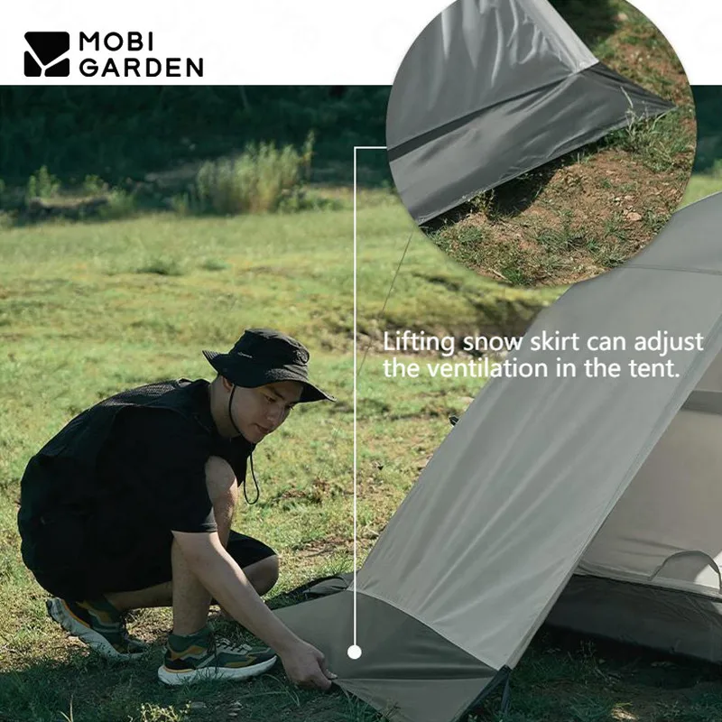 Imagem -03 - Mobi Jardim cm Mais Portátil ao ar Livre Barraca de Acampamento à Prova Impermeável Água Pu4000 mm Quatro Temporada Tenda com Neve Saia Viagem Alpino Deserto Neve