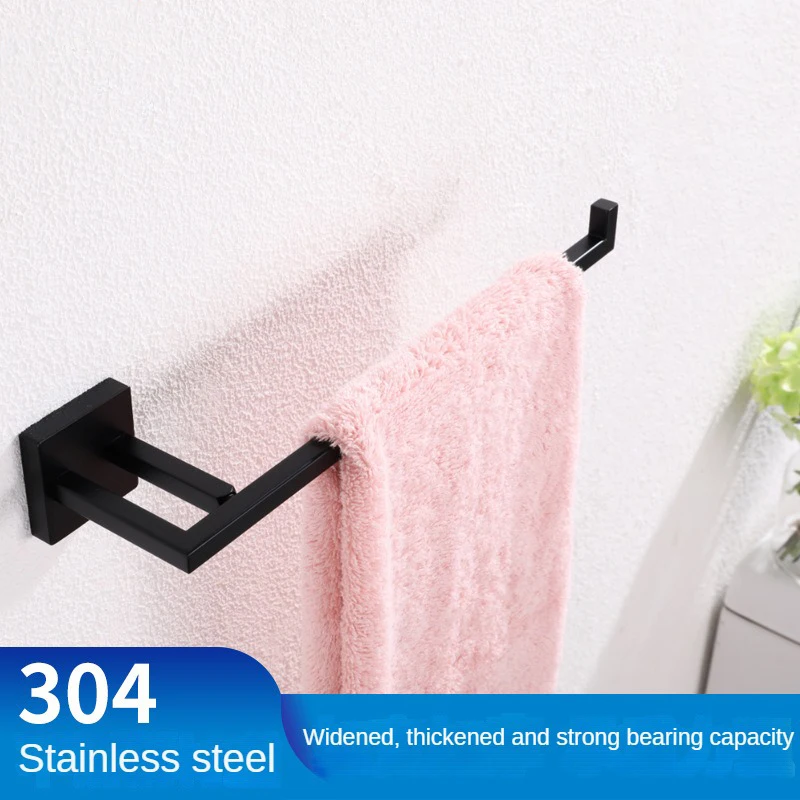 

Towel Racks Bathroom Accessories Wall Mount Towel Holders Black Hanger Rails Stainless Steel Kitchen Storage Organizing Shelves