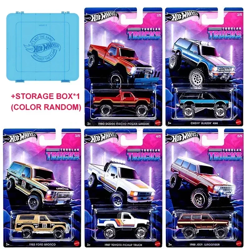 Original Hot Wheels Car Tubular Trucks Toys for Boys 1/64 Diecast Carro Dodge Macho Power Ford Bronco Toyota Pickup Jeep Chevy