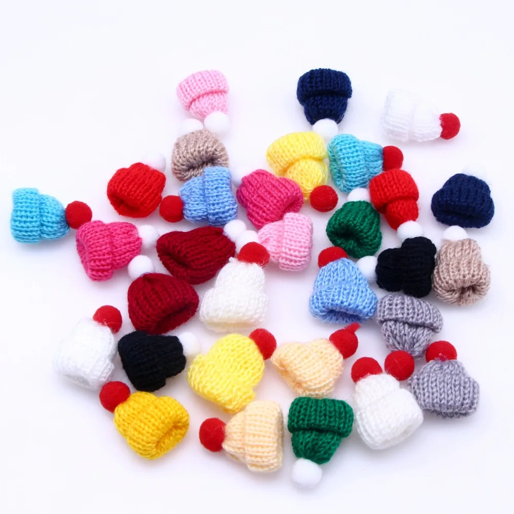 10 sztuk 3.5x4.5cm mały pluszak piłka Knitting Hat wełniana czapka lalki do własnoręcznego wykonania odzieży ręcznie szycia miękki kapelusz torba odzieży rzemiosło artystyczne dostaw