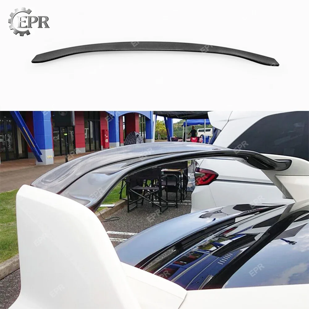 For FK8 VVT Style Carbon Fiber Spoiler Add On Gurney Flap Glossy Finish Splitter Wing Blade For Civic Type R FK8