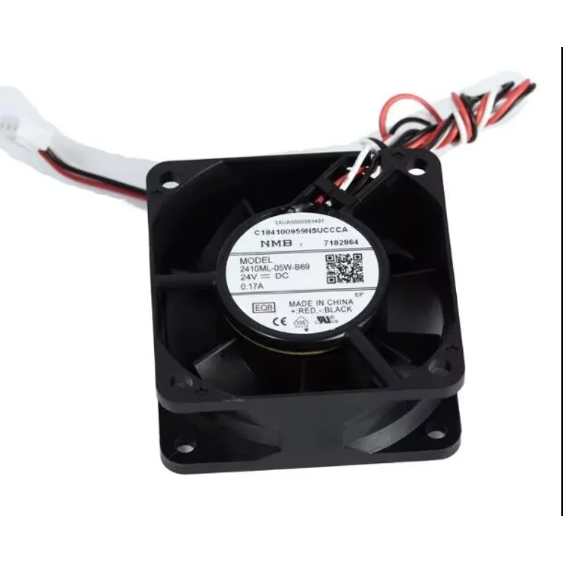 

NMB 2410ML-05W-B69 EQB DC 24V 0.17A 60X60X25mm 3-Wire Server Cooling Fan