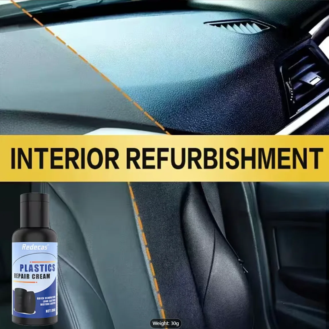 Latest Plastic Restorer - Repairs scratches, removes yellowing, nano-coating suitable for ABS materials, wheels and dashboards.