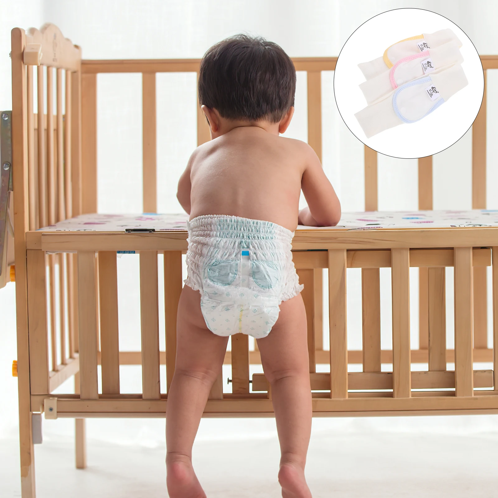 

3 Pcs Diaper Fixing Belt Cotton Baby Fastening Accessories Nappy Belt for Newborn Toddler Adjustable Elastic Straps Prevent