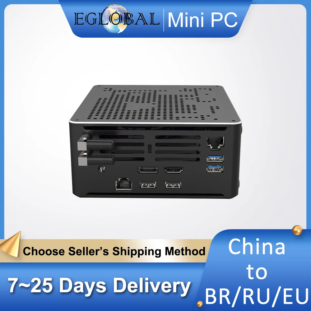 EGLOBAL Fan Mini PC 10750H 10885H 32GB DDR4 2TB SSD Windows11 Gioco Computer desktop Supporta HDMI2.0 Type-C DP