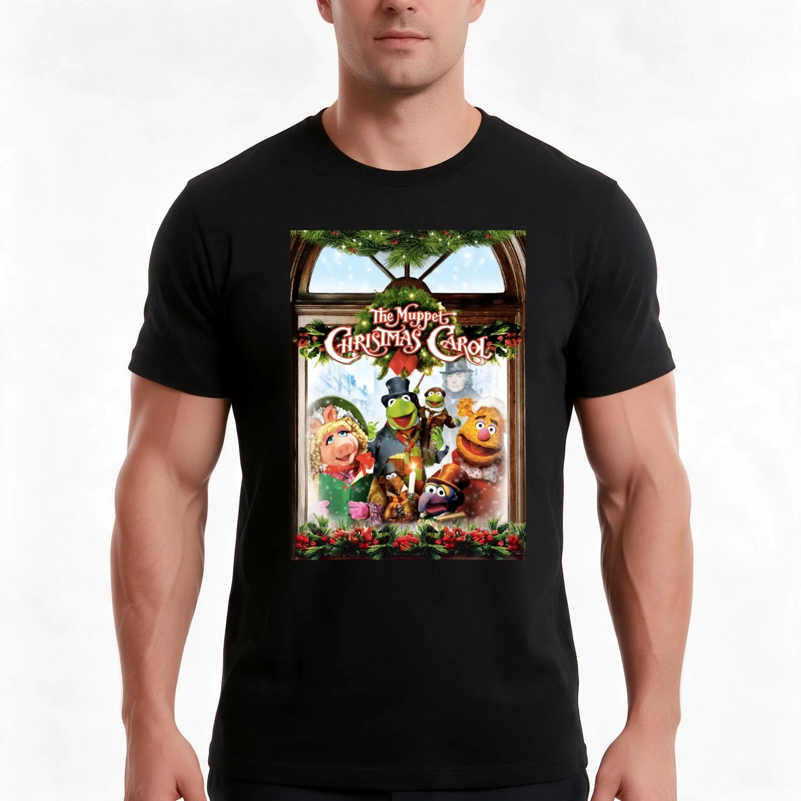 the muppet christmas carol T-Shirt, Summer Casual Cotton Tee, Oversized Streetwear Tops, Vintage Graphic Print, Unisex Men Women