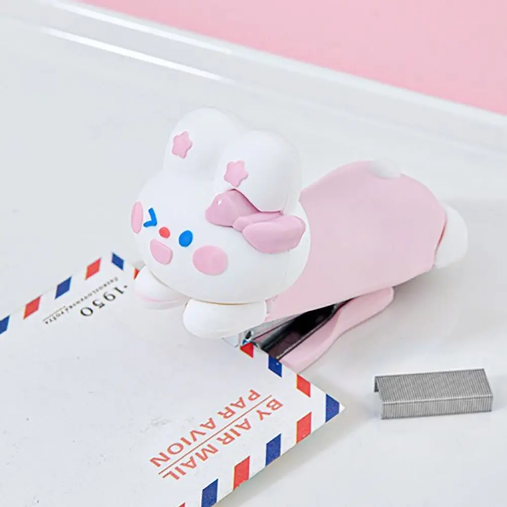 Use 10# Staples Stapler Mini Portable Effortless Long Stapler Panda/Astronaut/Dinosaur Labor-saving Manual Binding Tool