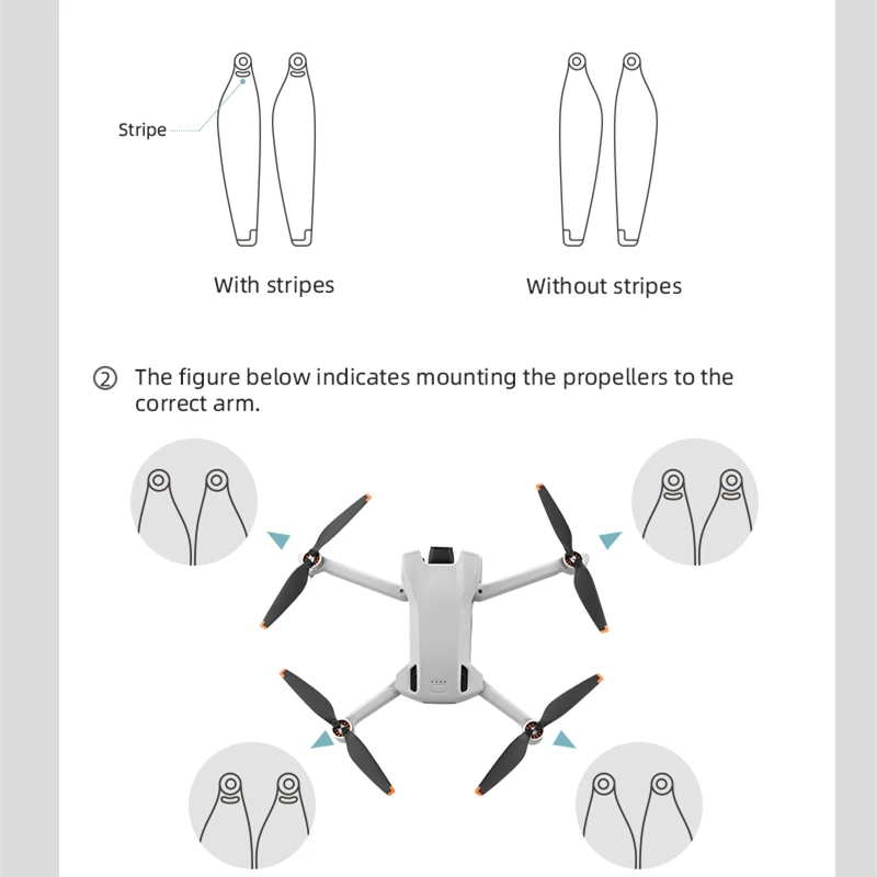 2/4 أزواج المروحة ل DJI Mini 3 الجناح المشجعين خفيفة الوزن الدعائم البرتقال شفرة الطائرة بدون طيار 6030F استبدال ملحقات الكمبيوتر