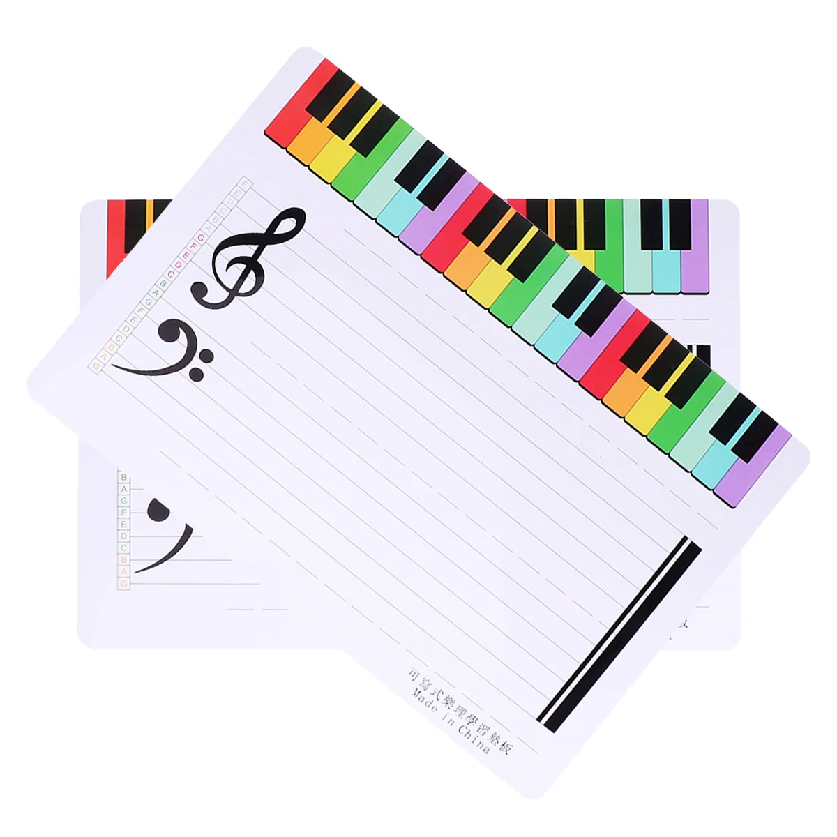 2pcs Five-Line Staff Whiteboard Dry Erase Magnetic Writing Board For Home School Music Practice Teaching Learning Drawing Wall