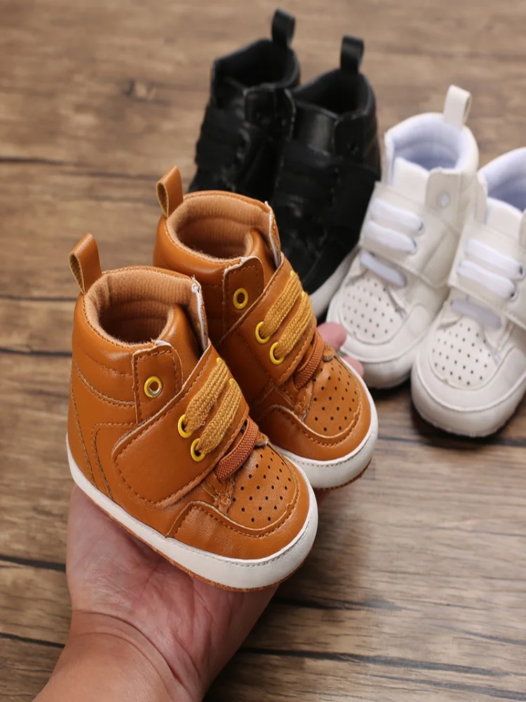 Frühlings-Schuhe für Babys, Neugeborene, Mädchen und Jungen, Freizeit-, Tauf- und rutschfeste Laufschuhe, weiße Sneaker mit weicher Sohle, Prewalker – Detail 2