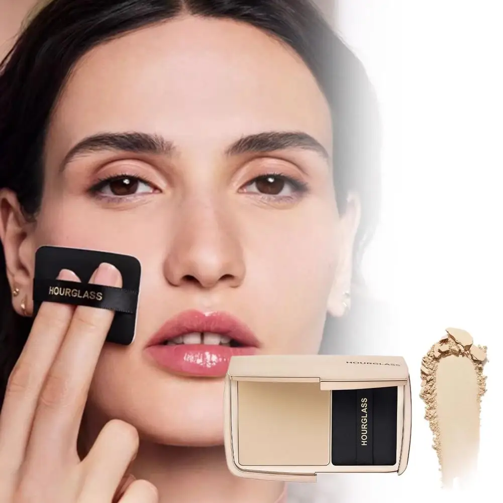 砂時計型防水パウダー ミラー付き 耐久性のあるメイクアップ フルフェイスカバー コンパクトパウダー 化粧品 ベース化粧品