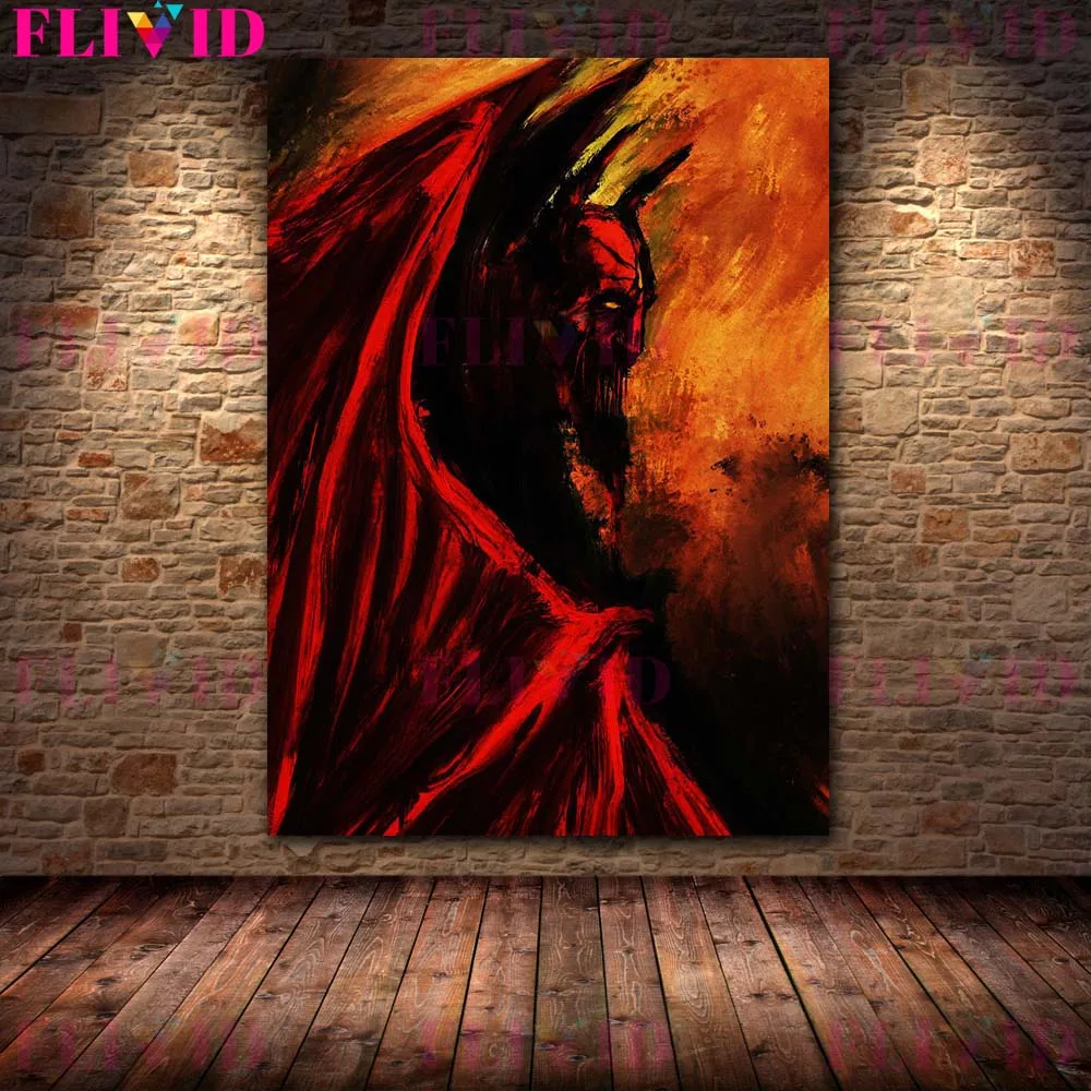 Horrible Medusa,High Priest And Executioner Of Hell,Vintage Wall Art Canvas Painting Demonic Creature Portrait Art Poster Print