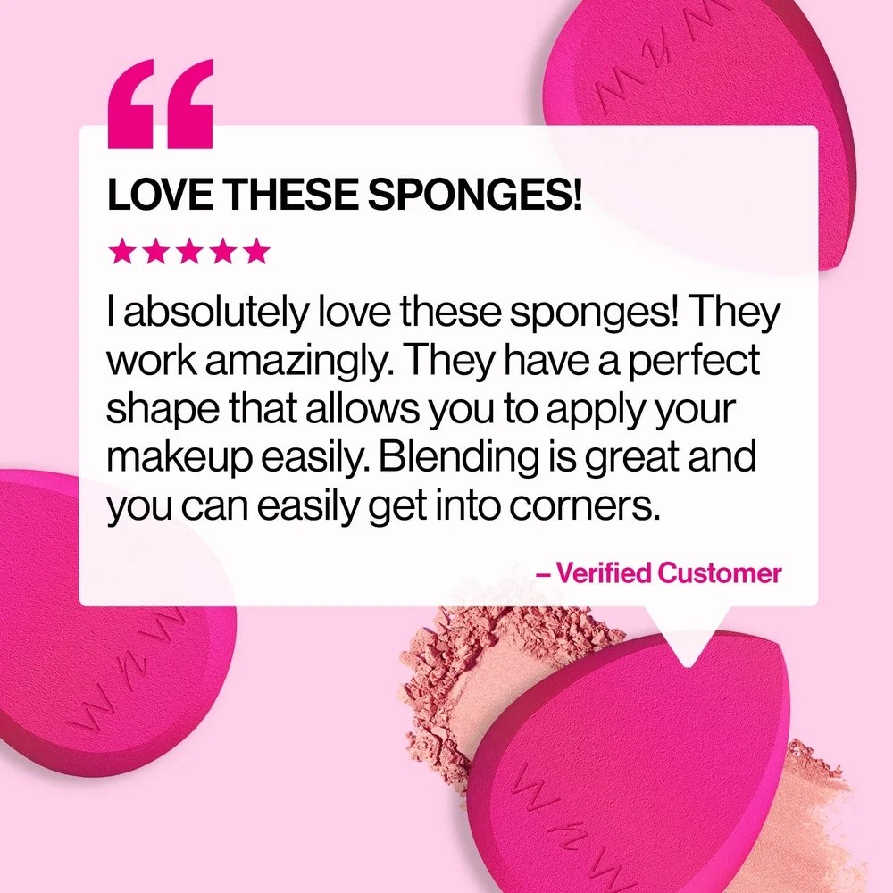 Makeup Sponge Wedge 2 Pack Teardrop Design Hydrophilic Material Seamless Application Reduces Waste Effortless Blending Reusable