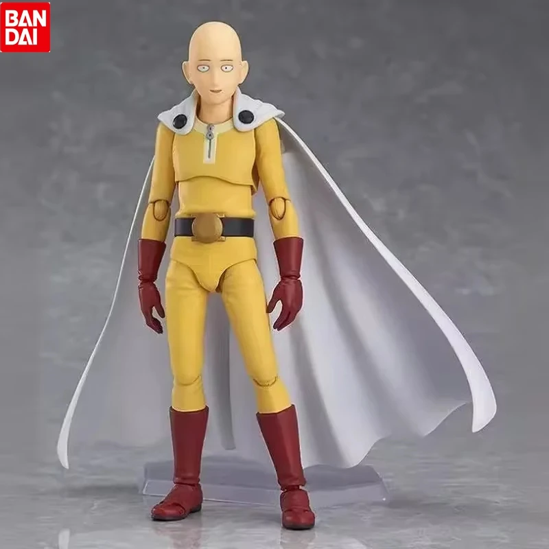 

15cm Bandai ONE PUNCH-MAN Saitama Anime figurines Action Figure PVC Figma 310 Joints Movable Figures Anime Collection Color box